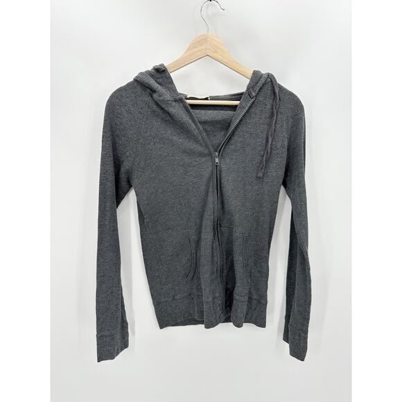 Active USA Jacket Women LARGE Grey Thermal Full Zip Long Sleeve Lightweight - Picture 1 of 8